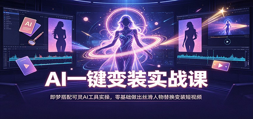AI一键变装实战课：即梦搭配可灵AI工具实操，零基础做出丝滑人物替换变装短视频-冒泡网