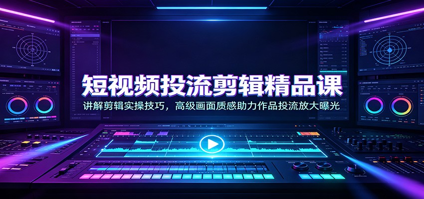 短视频投流剪辑精品课：讲解剪辑实操技巧，高级画面质感助力作品投流放大曝光-冒泡网