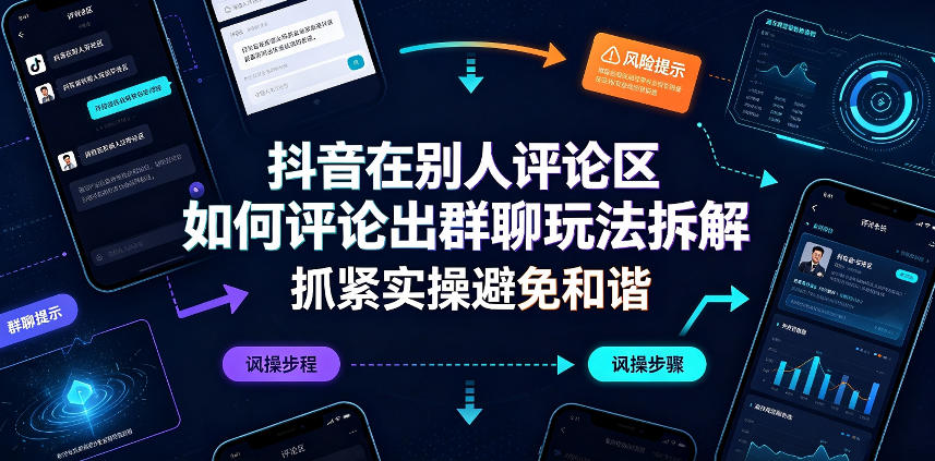 抖音在别人评论区如何评论出群聊玩法拆解，抓紧实操避免和谐-冒泡网
