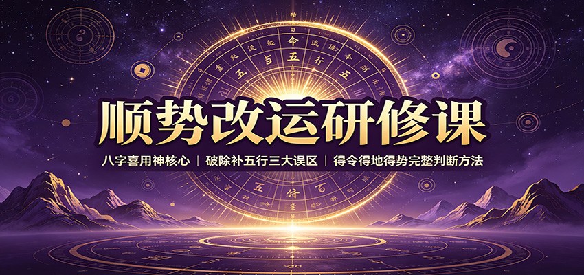 顺势改运研修课：八字喜用神核心，破除补五行三大误区，得令得地得势完整判断方法-冒泡网