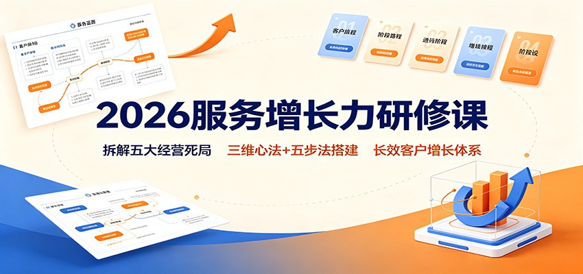 2026服务增长力研修课：拆解五大经营死局，三维心法+五步法搭建长效客户增长体系-冒泡网
