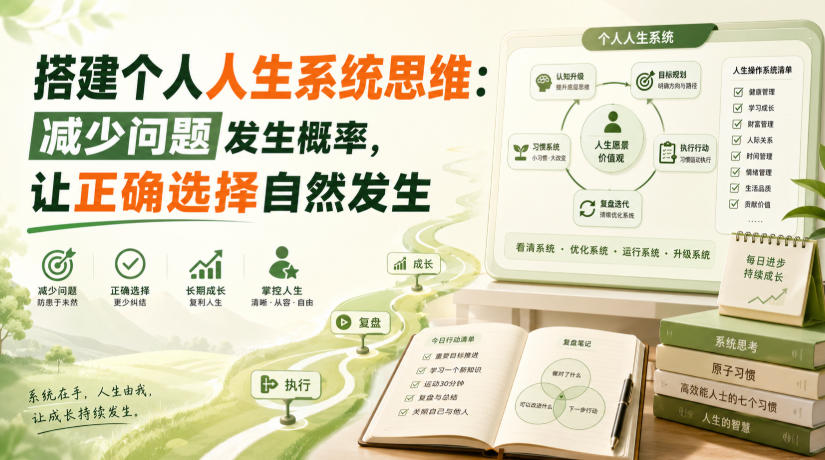 付费文章：搭建个人人生系统思维：减少问题发生概率，让正确选择自然发生-冒泡网
