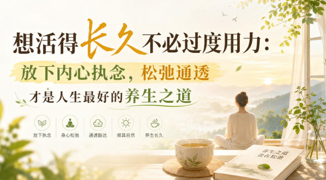 付费文章：想活得长久不必过度用力：放下内心执念，松弛通透才是人生最好的养生之道-冒泡网