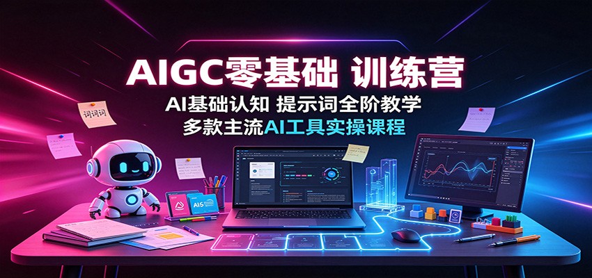 AIGC零基础训练营：AI基础认知，提示词全阶教学，多款主流AI工具实操课程-冒泡网