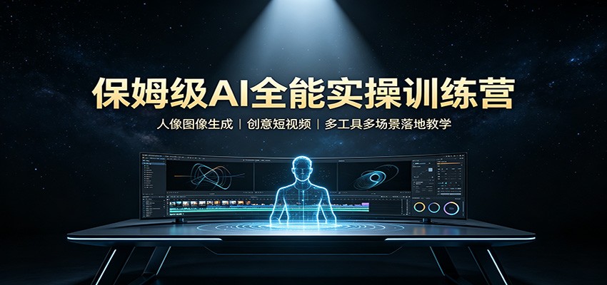 保姆级AI全能实操训练营：人像图像生成，创意短视频，多工具多场景落地教学-冒泡网