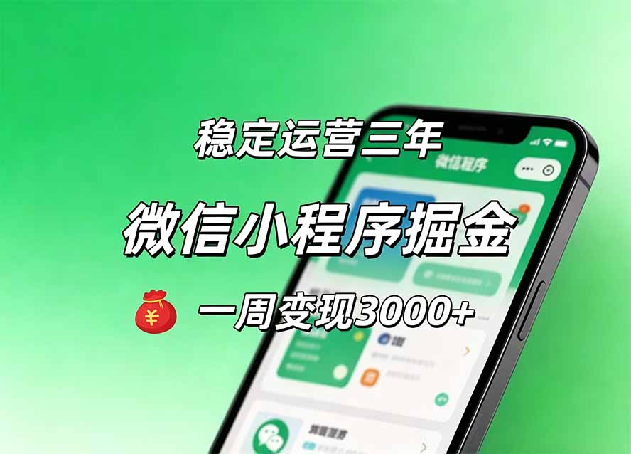 月收益稳定1W+的微信小程序，前期积累客户，后期躺平养老，小白轻松上手-冒泡网