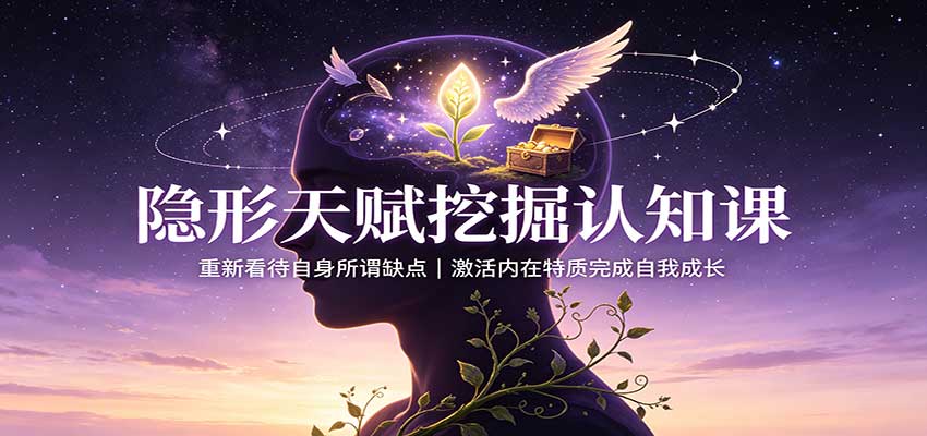 隐形天赋挖掘认知课：重新看待自身所谓缺点，激活内在特质完成自我成长-冒泡网