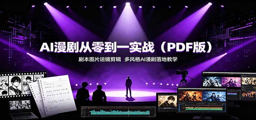 AI漫剧从零到一实战(PDF版)：剧本图片运镜剪辑，多风格AI漫剧落地教学-冒泡网