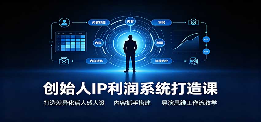 创始人IP利润系统打造课：打造差异化活人感人设，内容抓手搭建，导演思维工作流教学-冒泡网