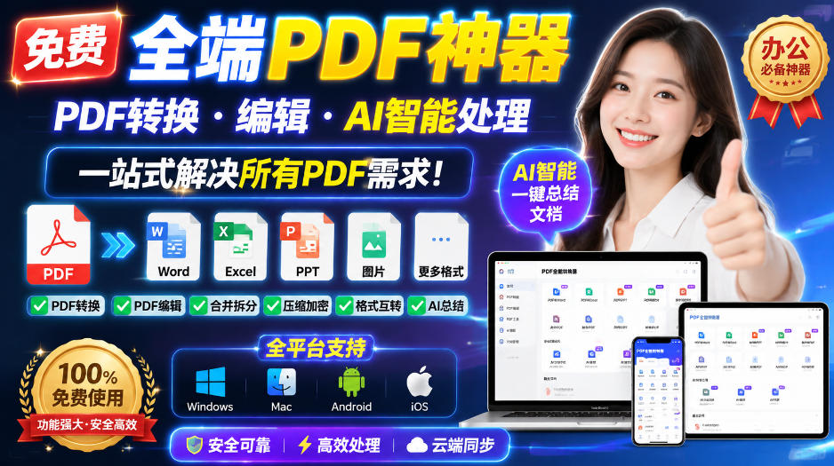 免费全端PDF神器，PDF转换·编辑·AI智能处理，一站式解决所有PDF需求!-冒泡网