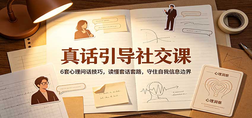 真话引导社交课：6套心理问话技巧，读懂套话套路，守住自我信息边界-冒泡网