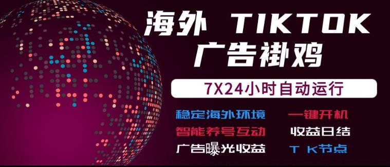 海外TikTok挂G流量变现，7X24自动运行，广告曝光收益，收益日结【揭秘】-冒泡网