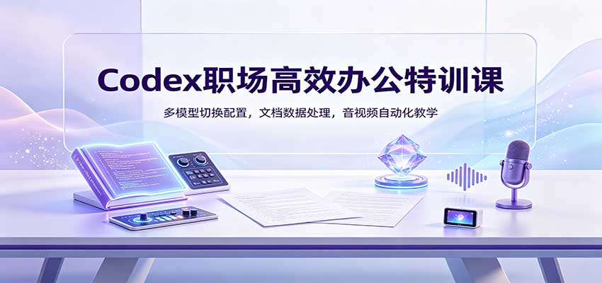 Codex职场高效办公特训课：多模型切换配置，文档数据处理，音视频自动化教学-冒泡网