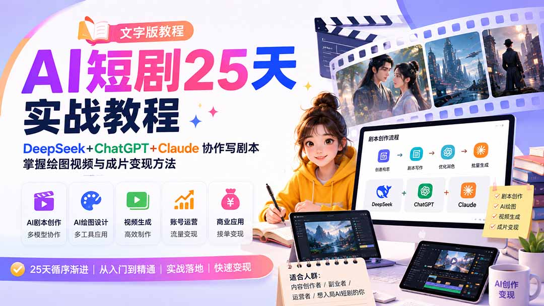 AI短剧25天实战教程(文字版教程-冒泡网