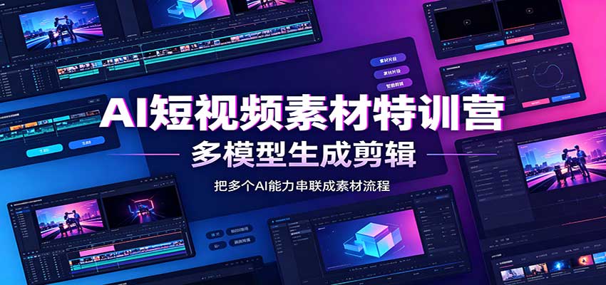 AI短视频素材特训营：Codex本地部署实操，多模型生成剪辑，爆量素材挖掘教学-冒泡网