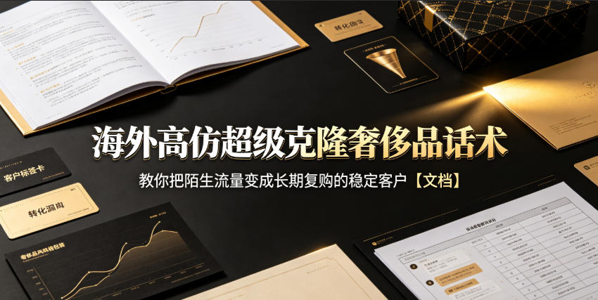海外高仿超级克隆奢侈品话术，教你把陌生流量变成长期复购的稳定客户【文档】-冒泡网