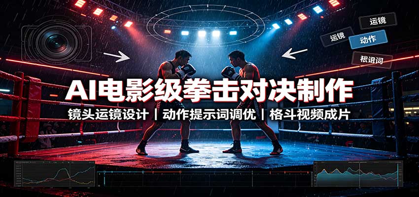 AI电影级拳击对决制作：镜头运镜设计，动作提示词调优，格斗视频成片-冒泡网