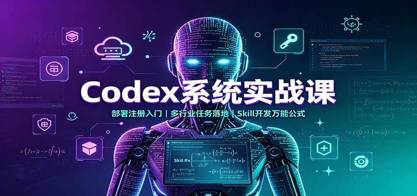 Codex系统实战课：部署注册入门，多行业任务落地，Skill开发万能公式-冒泡网