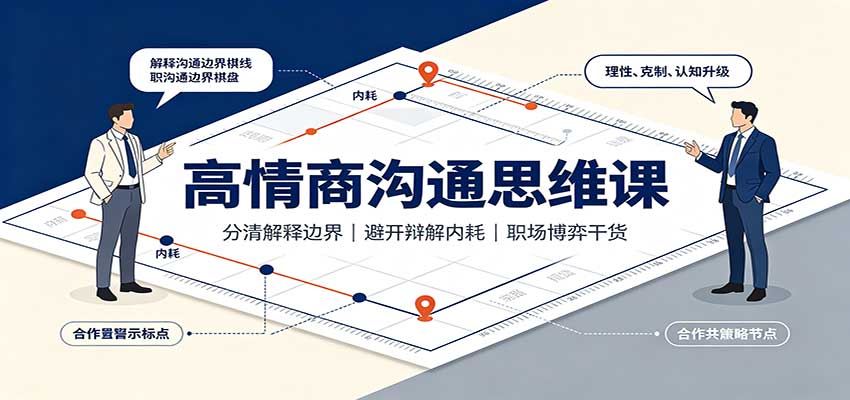 高情商沟通思维课：分清解释边界，避开辩解内耗，职场博弈干货-冒泡网