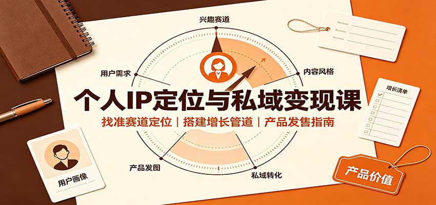 个人IP定位与私域变现课：找准赛道定位，搭建增长管道，产品发售指南-冒泡网