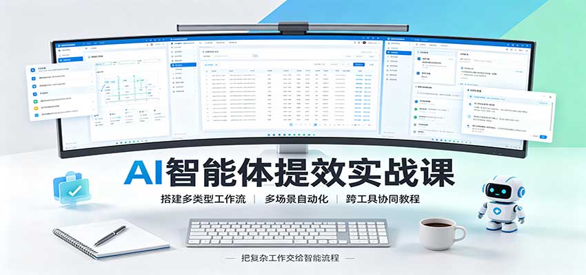 AI智能体提效实战课：搭建多类型工作流，多场景自动化，跨工具协同教程-冒泡网