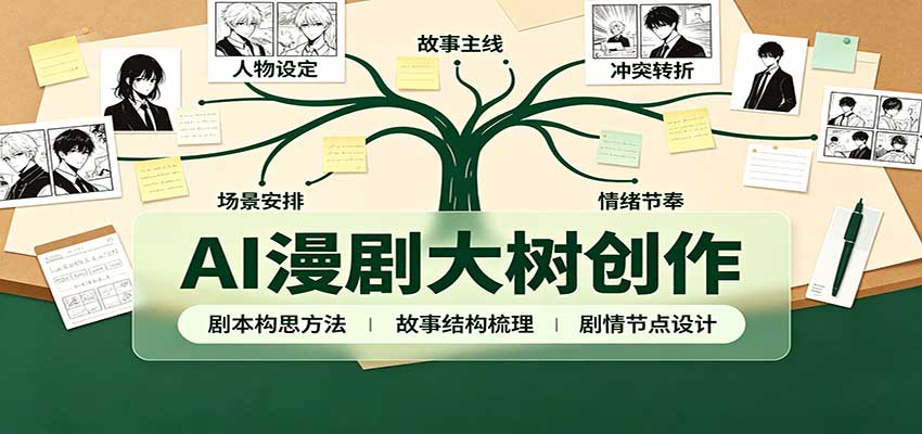 AI漫剧大树创作：剧本构思课程讲解，软件插件配置，配套工具资料完整梳理-冒泡网