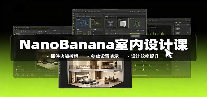 NanoBanana室内设计课：无限画布配置，插件实操，生图改图视频制作-冒泡网