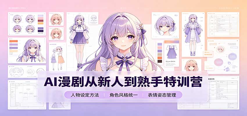 AI漫剧从新人到熟手特训营：剧本分镜创作，提示词模板，人物设定与工具资源-冒泡网
