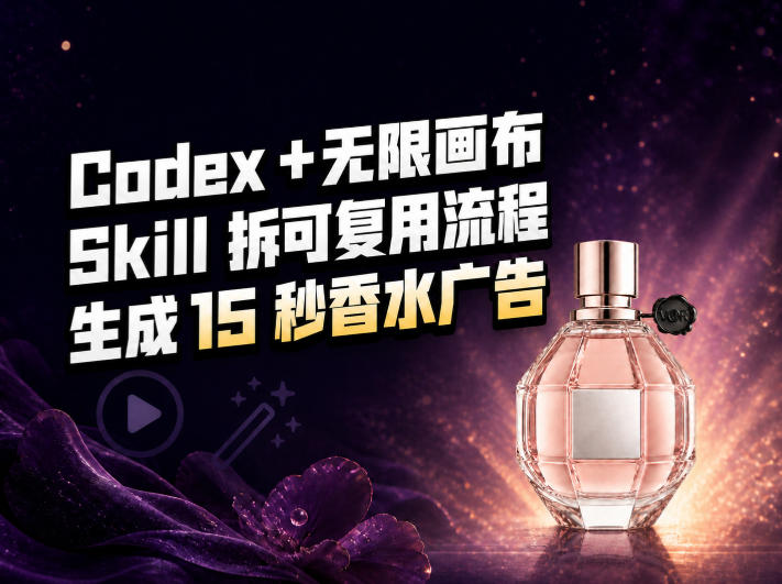 我把Amazon香水视频拆成Codex Skill：无限画布负责最后15秒-冒泡网
