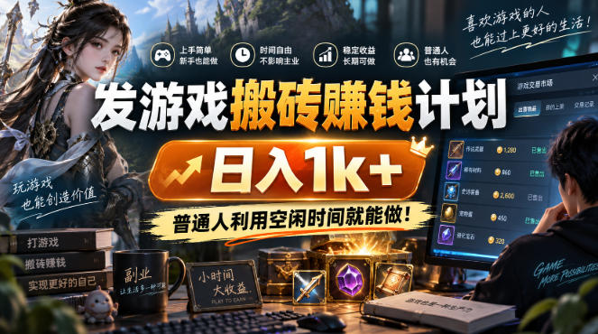 发游戏搬砖賺钱计划，日入1k+，普通人利用空闲时间就能做！【揭秘】-冒泡网