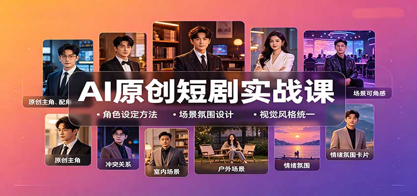 AI原创短剧实战课：从零搭建短剧创作全流程，批量产出可上线剧本-冒泡网
