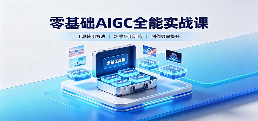 零基础AIGC全能实战课：覆盖绘画、影音、PPT、小说多场景AI创作-冒泡网