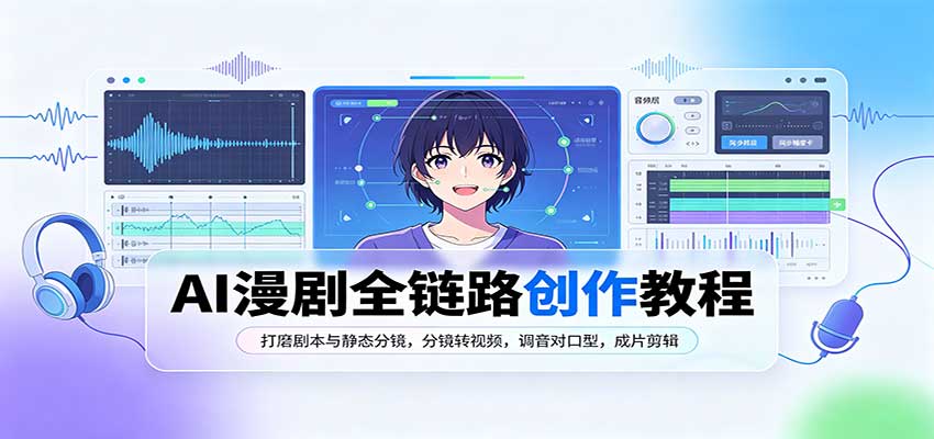 AI漫剧全链路创作教程：打磨剧本与静态分镜，分镜转视频，调音对口型，成片剪辑-冒泡网