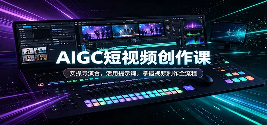 AIGC短视频创作课：实操导演台，活用提示词，掌握视频制作全流程-冒泡网