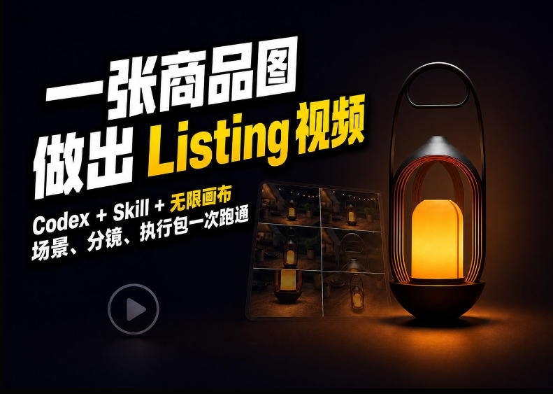 Codex+无限画布，把一张商品图变成可执行的Amazon Listing视频-冒泡网
