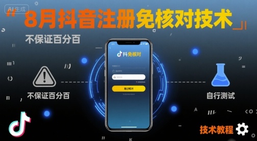 8月抖音注册免核对技术，不保证百分百，自测-冒泡网