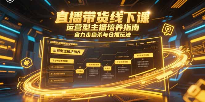 直播带货线下课，运营型主播培养指南，含九步绝杀与仓播玩法-冒泡网