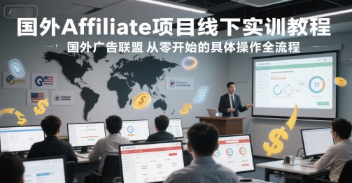 国外Affiliate项目线下实训教程，国外广告联盟从零开始的具体操作全流程-冒泡网