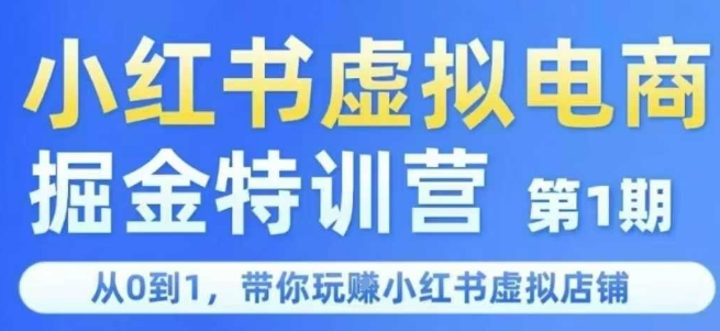 小红书虚拟电商掘金特训营第1期，从0到1，带你玩转小红书虚拟店铺-冒泡网