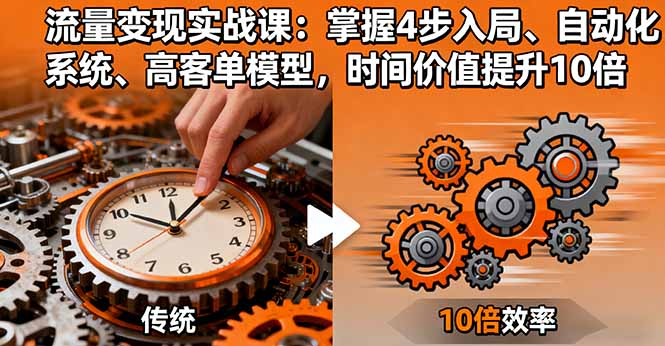 流量变现实战课：掌握4步入局、自动化系统、高客单模型，时间价值提升10倍-冒泡网