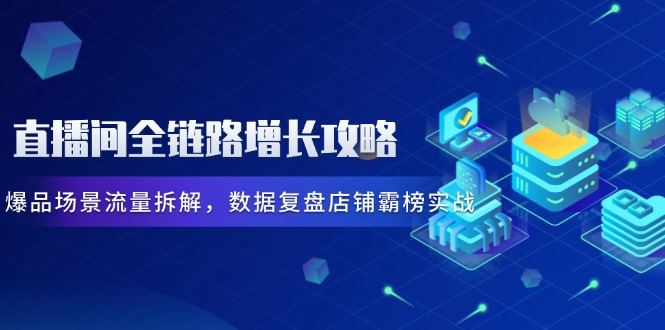 直播间全链路增长攻略，爆品场景流量拆解，数据复盘店铺霸榜实战-冒泡网