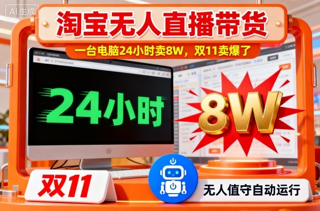 淘宝无人直播带货，一台电脑214小时卖8W，双11卖爆了【揭秘】-冒泡网