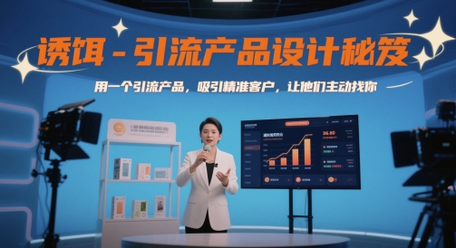 诱饵-引流产品设计秘笈，用一个引流产品，吸引精准客户，让他们主动找你-冒泡网