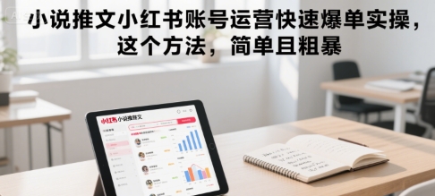 小说推文小红书账号运营快速爆单实操，这个方法，简单且粗暴-冒泡网