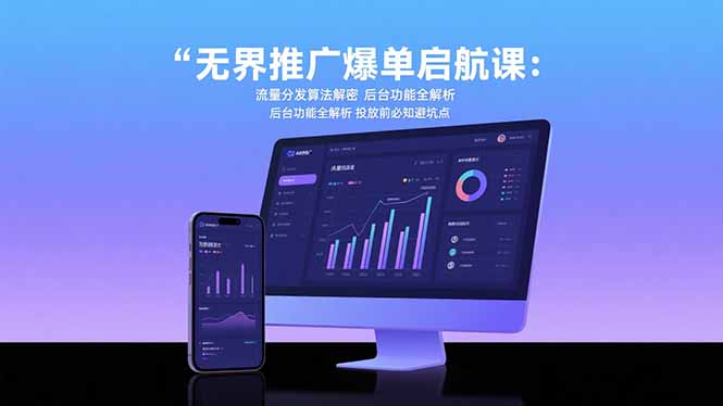 无界推广爆单启航课：流量分发算法解密 后台功能全解析 投放前必知避坑点-冒泡网