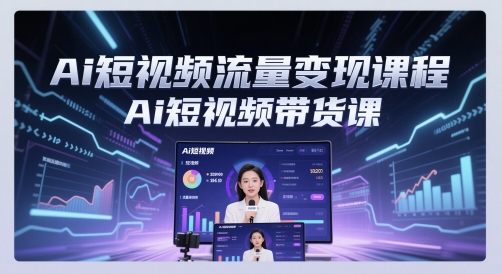 Ai短视频流量变现课程，Ai短视频带货课-冒泡网