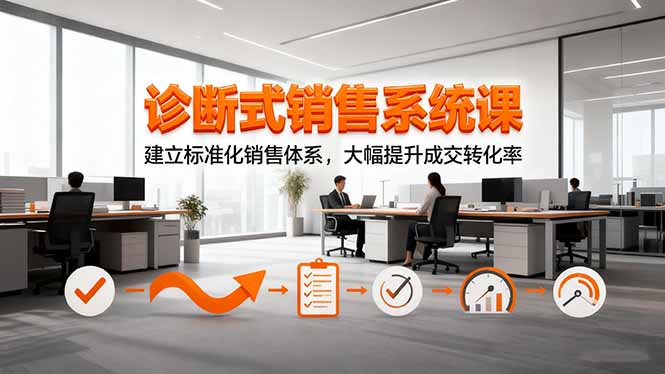 诊断式销售系统课，建立标准化销售体系，大幅提升成交转化率-冒泡网