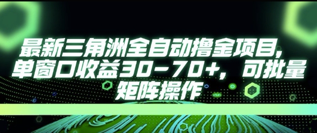 最新AI全自动游戏撸金项目，单窗口收益30-70+，可批量操作【揭秘】-冒泡网