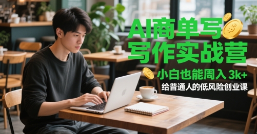 AI商单写作实战营，小白也能周入3k+，给普通人的低风险创业课-冒泡网