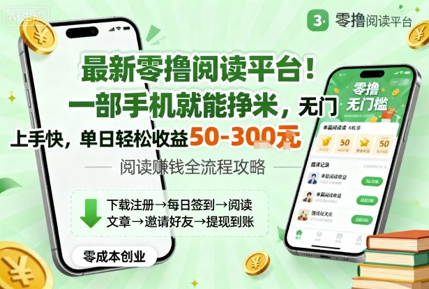 最新零撸阅读平台！一部手机就能挣米，无门槛上手快，单日轻松收益50-3张【揭秘】-冒泡网